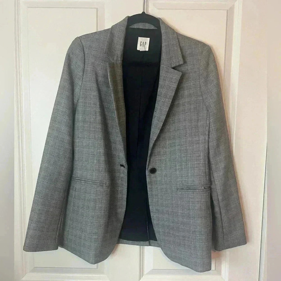 Gap Glen Plaid Black Blazer - Picture 2 of 11